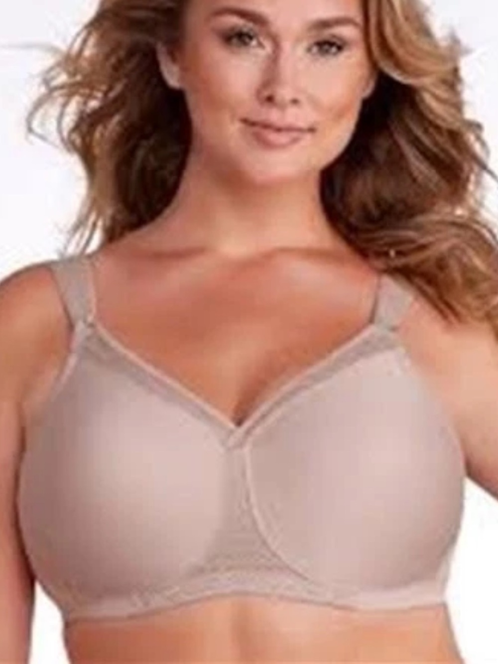 Glamorise Bra Size 36H Wire Free Full Figure Support T-Shirt Bra 1080 Taupe NWOT